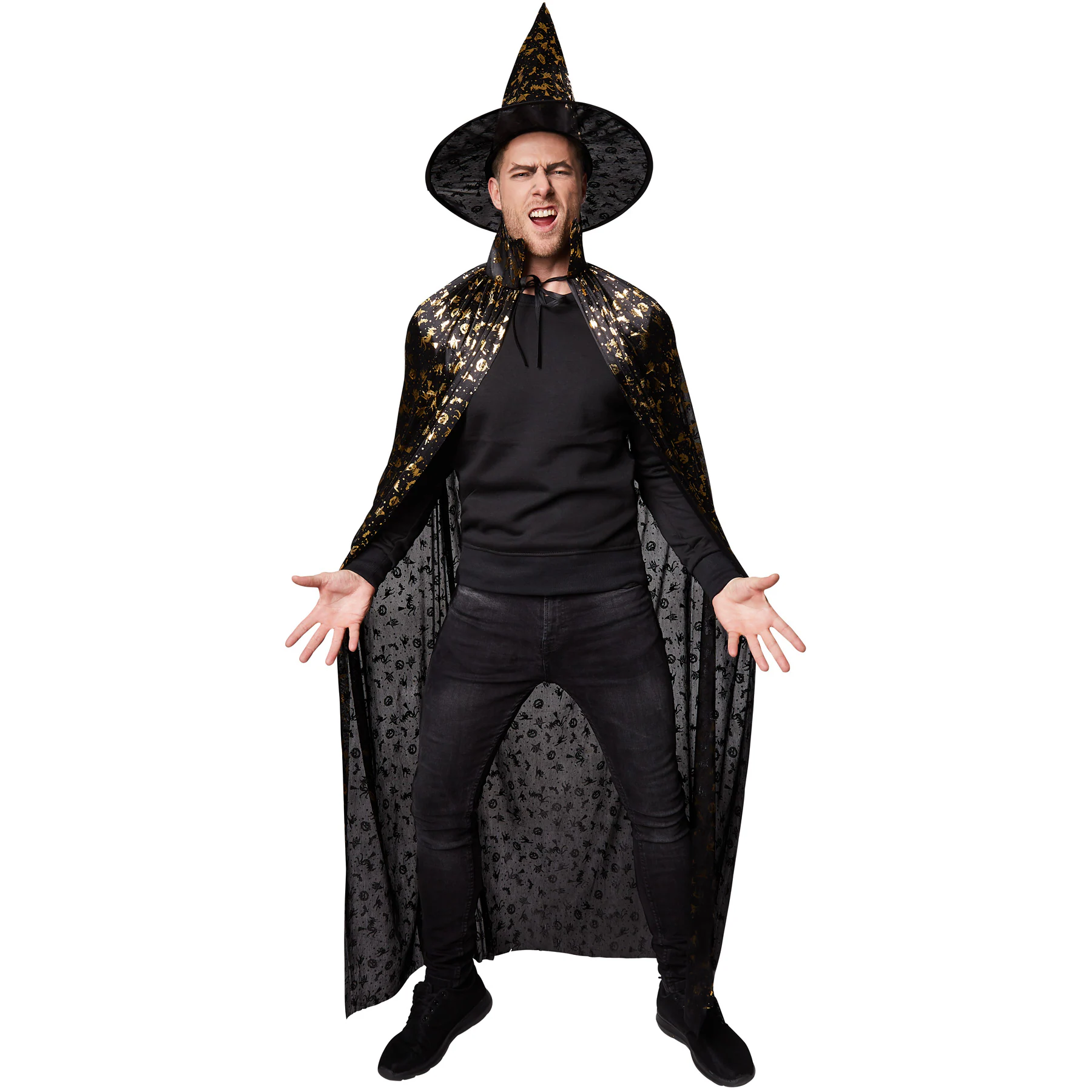 tectake® Unisex Erwachsene Set Hut und Umhang Halloween