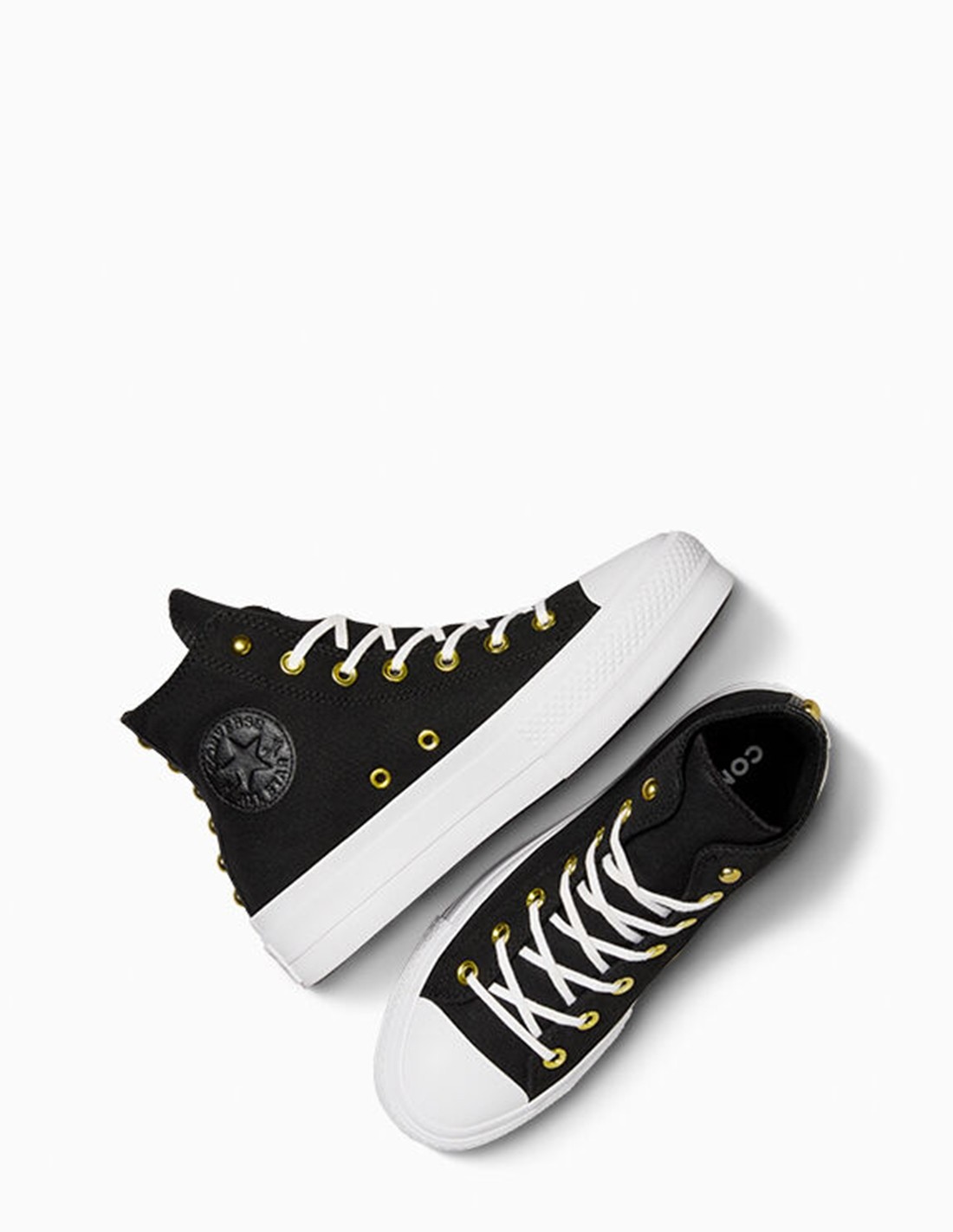 converse Sneakers Femme Montante Ctas Lift Hi Black/White/Gold