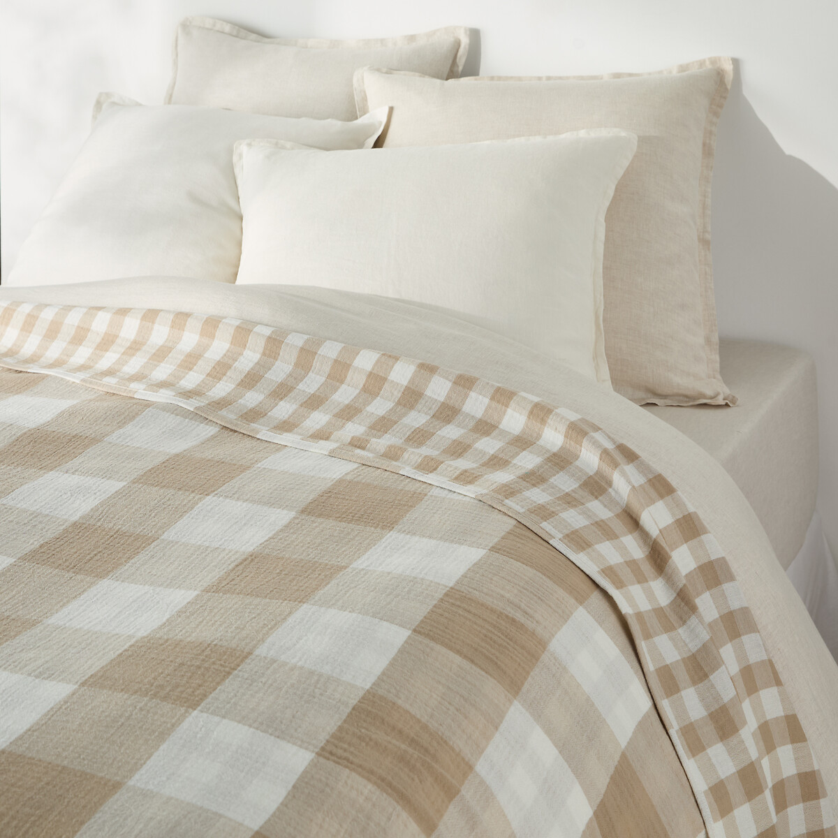 LA REDOUTE INTERIORS<br>Colcha xadrez em tetra, Calix