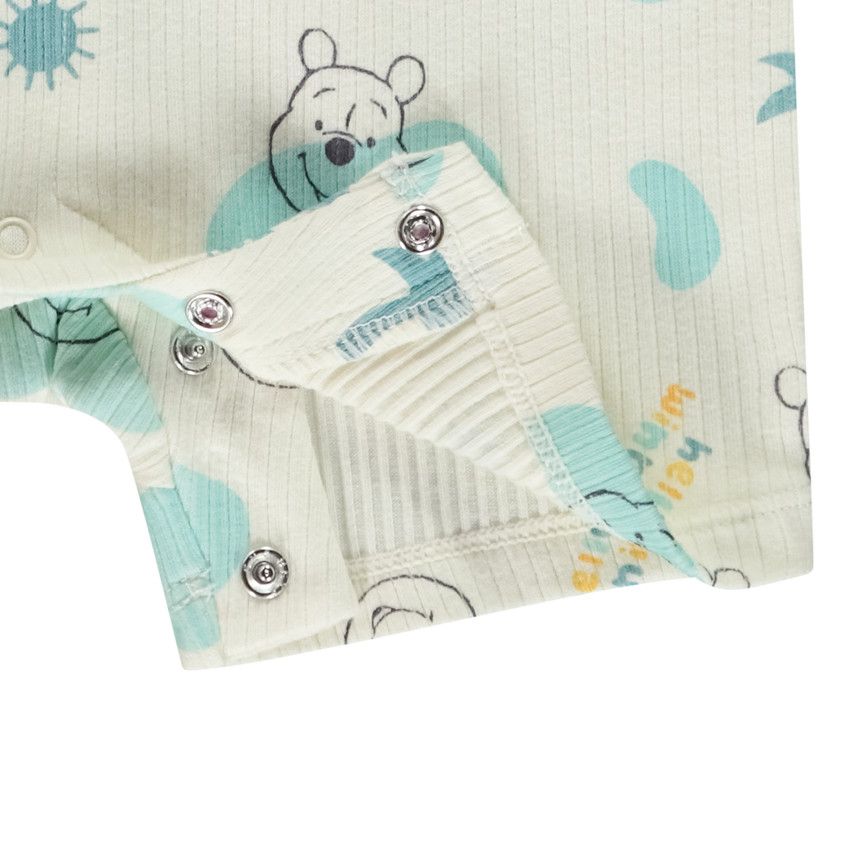 Combishort côtelée imprimé Winnie Disney pour bébé garçon - Ecru