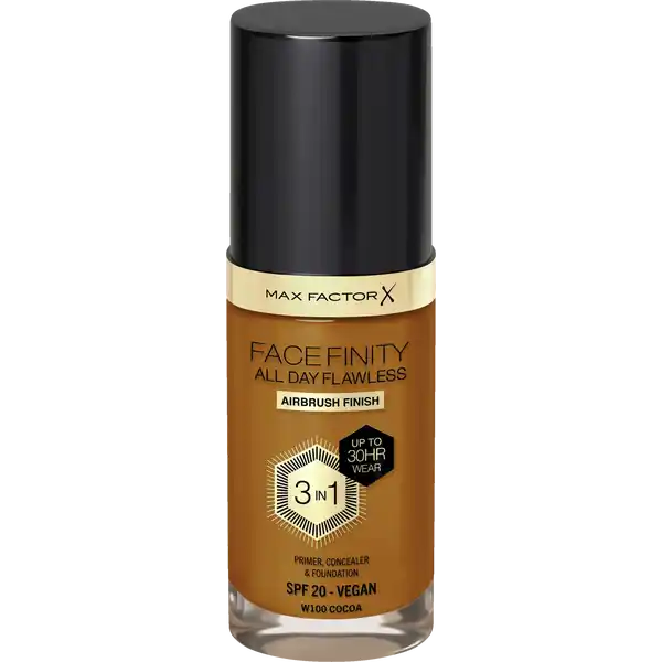 Facefinity All Day Flawless Foundation Farbe W100 Cocoa