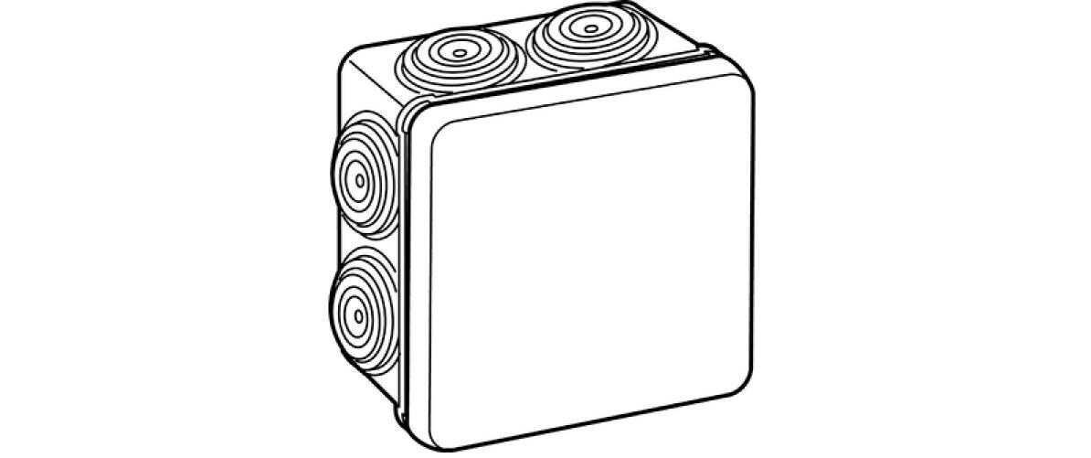 Abzweigdose Plexo IP55 80 x 80 x 45 mm7 Einführungen mit Dicht-Würgnippel