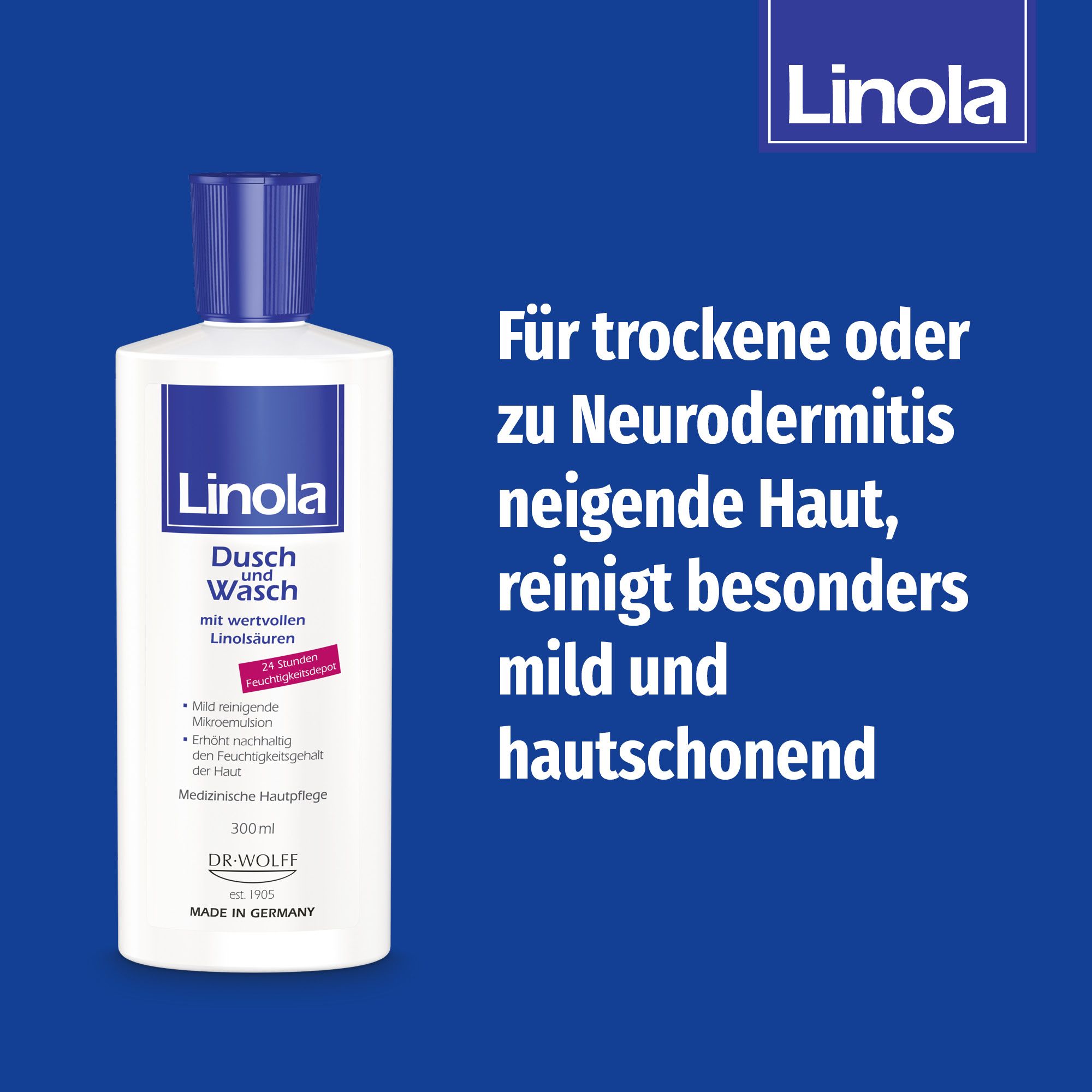 Linola Dusch und Wasch - Duschgel für trockene oder zu Neurodermitis neigende Haut
