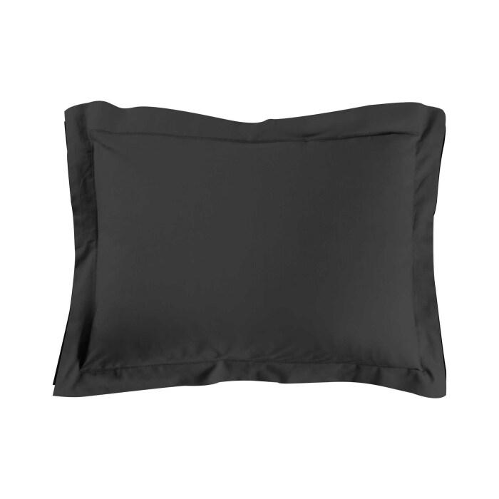 TAIE OREILLER 50X70CM UNI 57 FILS LINA NOIR
