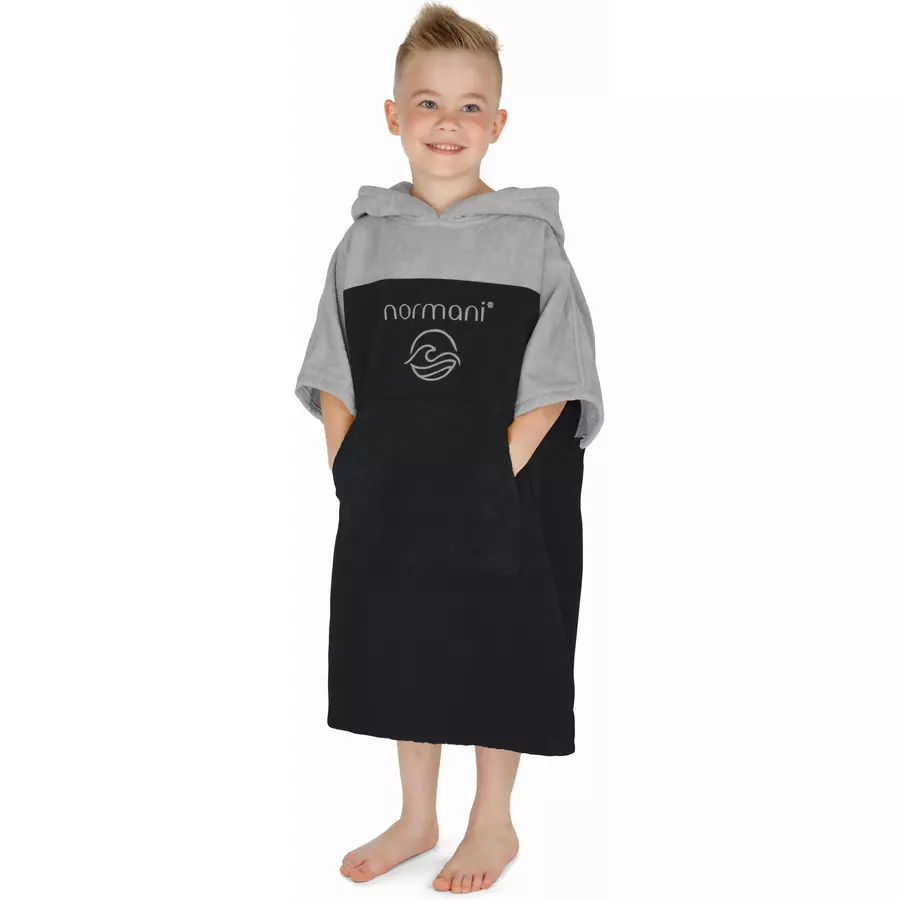 normani Kinder Badeponcho Puwai Schwarz