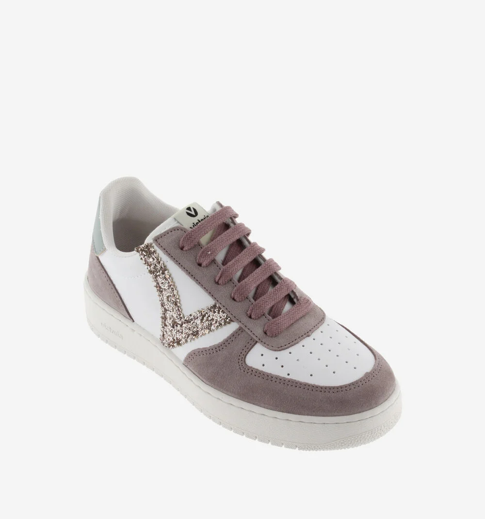 MADRID SPLIT LEATHER & GLITTER SNEAKERSLAVANDA