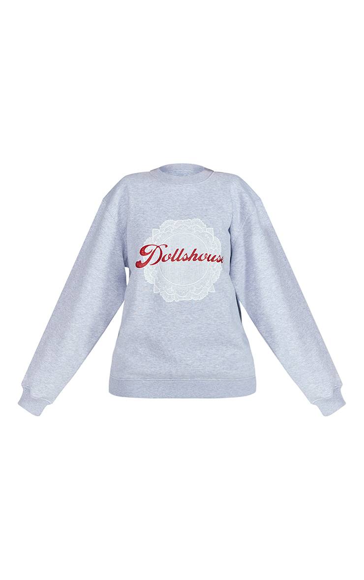 Gris Cendré Sweat-shirt À Imprimé Maison De Poupée