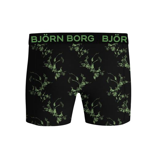 Björn Borg Cotton Stretch 5-pak Boxershorts, Sort/Grøn/Print, M