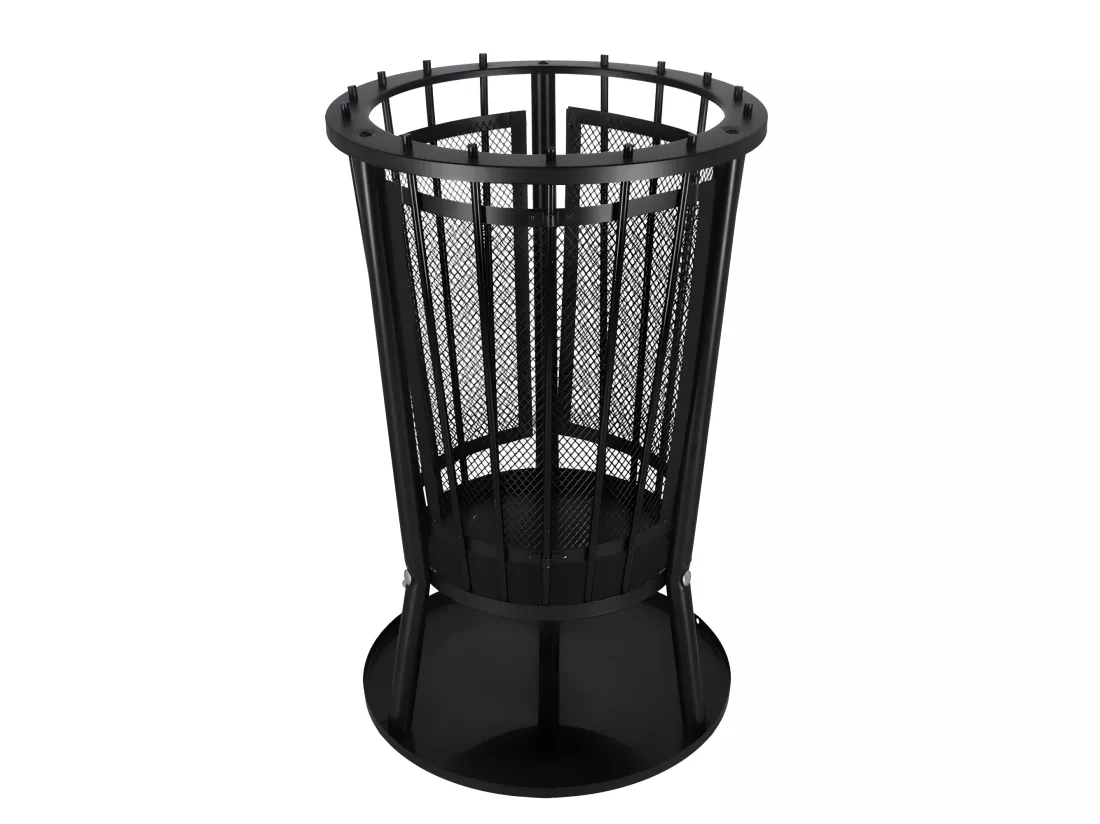 Brasero panier avec fond en métal ajouré - Noir - D 40 x H 64,5 cm