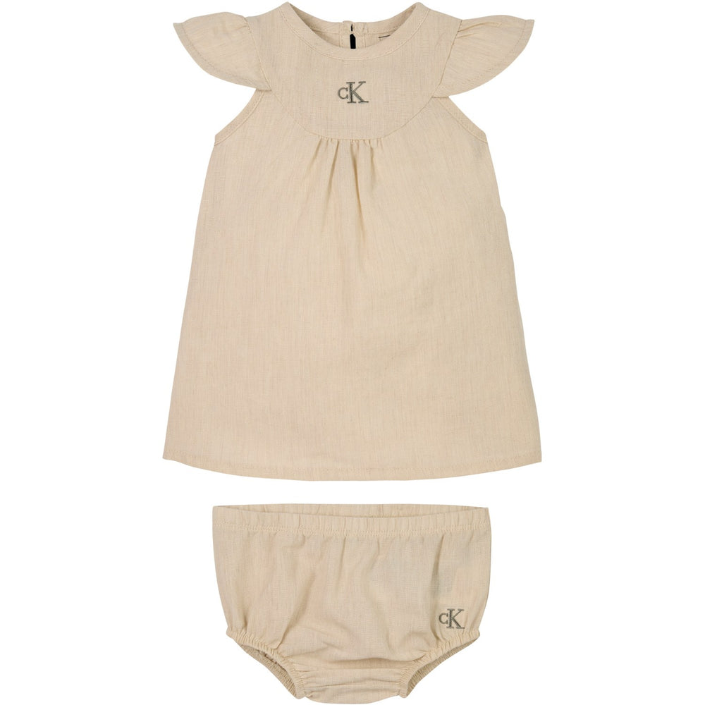 Køb Calvin Klein Oyster Gray Soft Hør Kjole