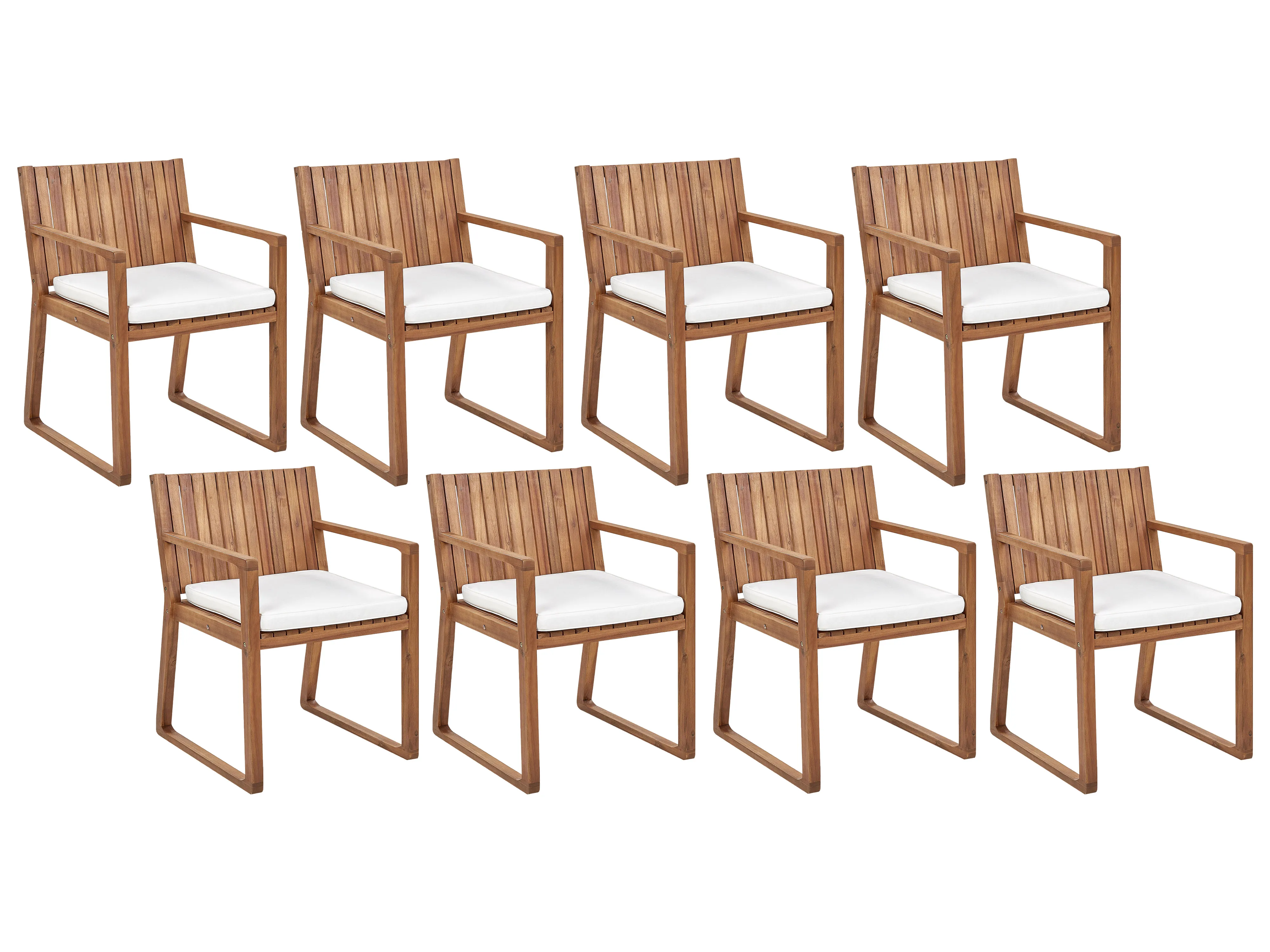 Set van 8 tuinzitkussens SASSARI 46 x 46 cm Gebroken wit