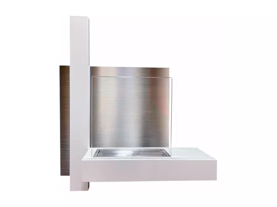 Cheminée murale bioéthanol VIENNA Blanc L65 x H75 x P23