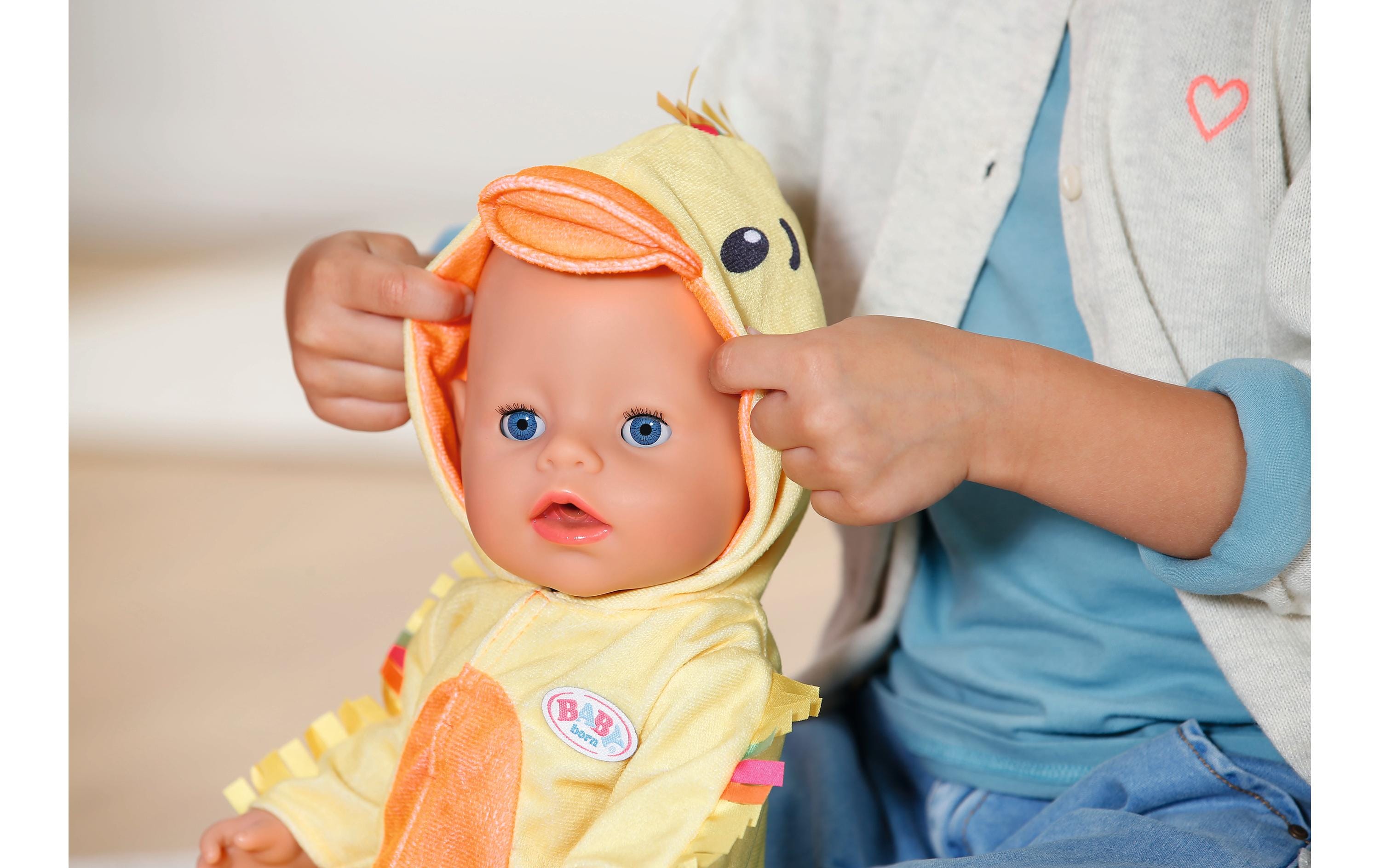 Puppenkleidung Bad Nacht-Onesie 43 cmNiedlicher Strampler im Enten-Design