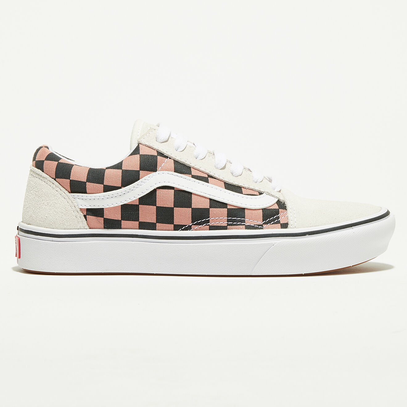Vans Sneakers en Velours de Cuir & Toile Mixed Media Comfycush Old Skool blanc/jaune/rose/noir