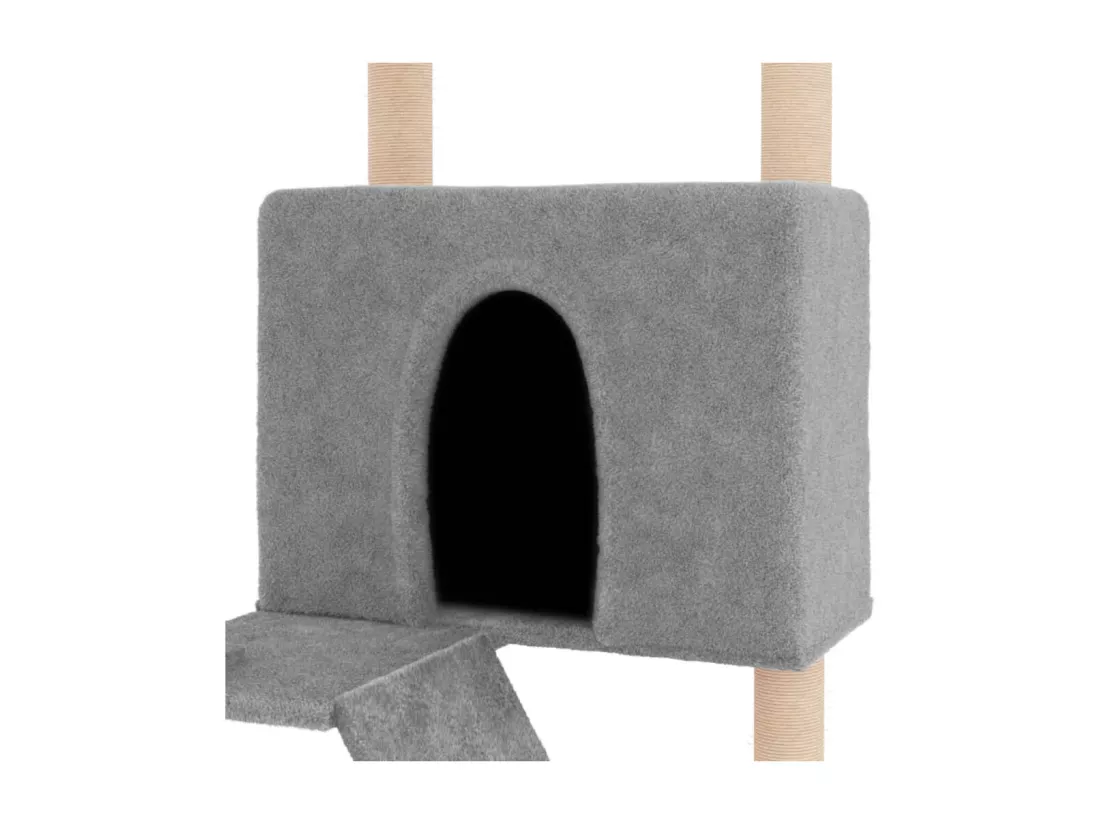 Arbre à chat avec griffoirs en sisal gris clair 143 cm