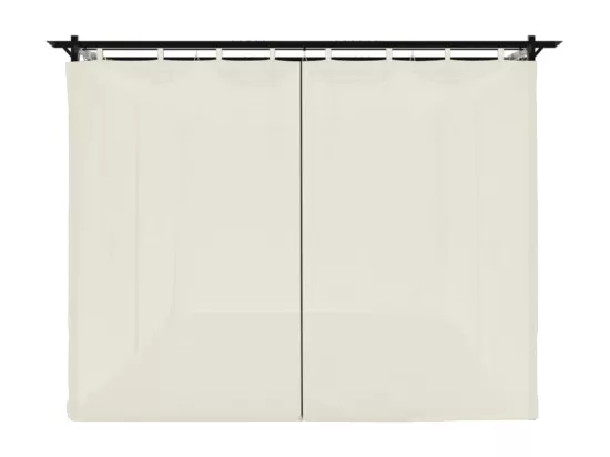Tonnelle avec rideaux crème 6x3 m acier