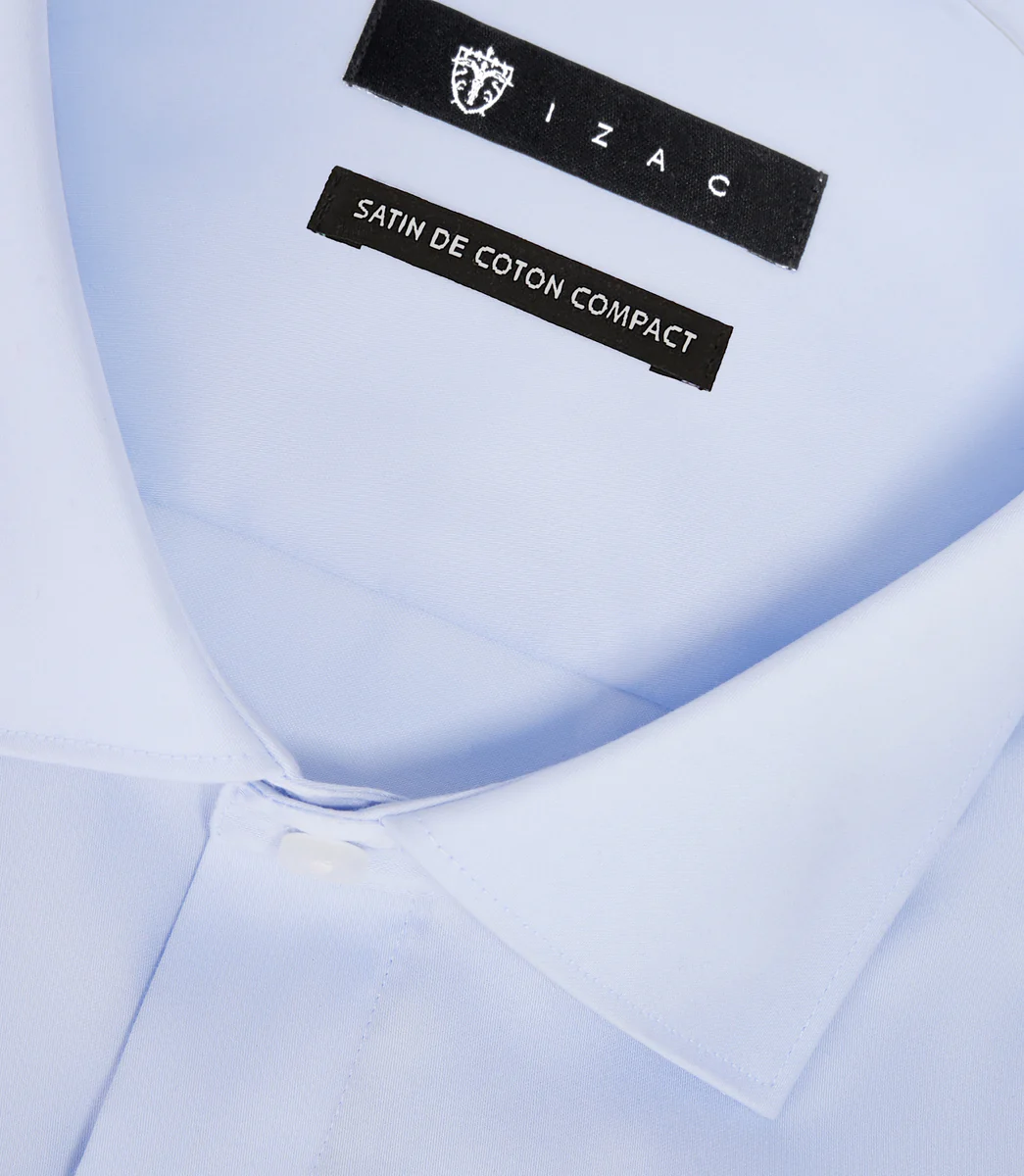 Chemise en satin de coton ciel 
