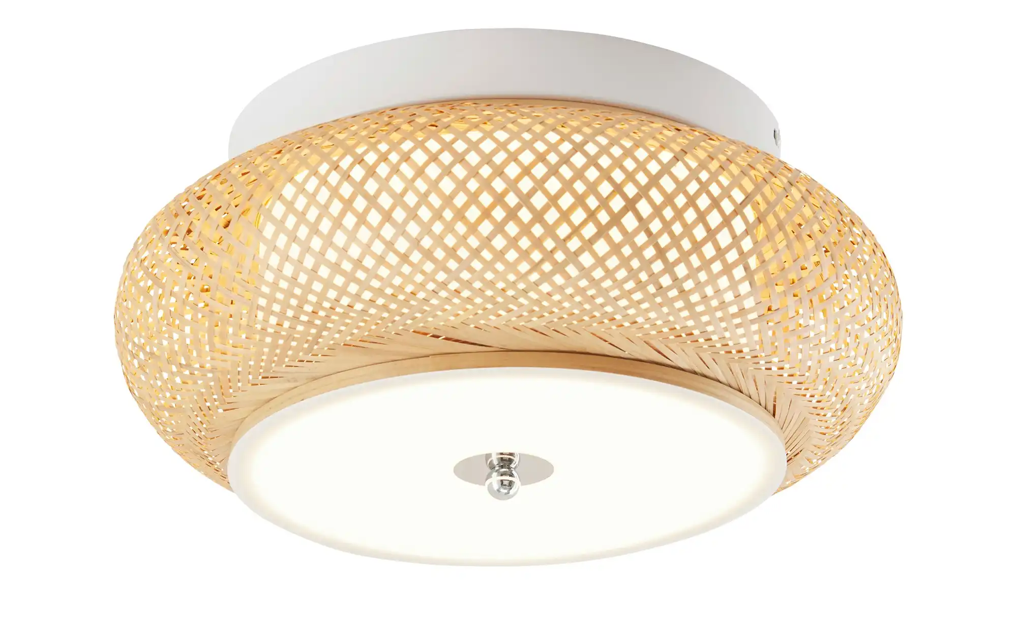 KHG LED-Deckenleuchte, Rattan / weiß