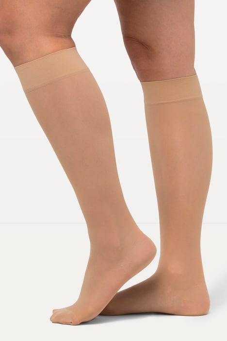 Stütz-Kniestrümpfe, breite Bündchen, 70 den