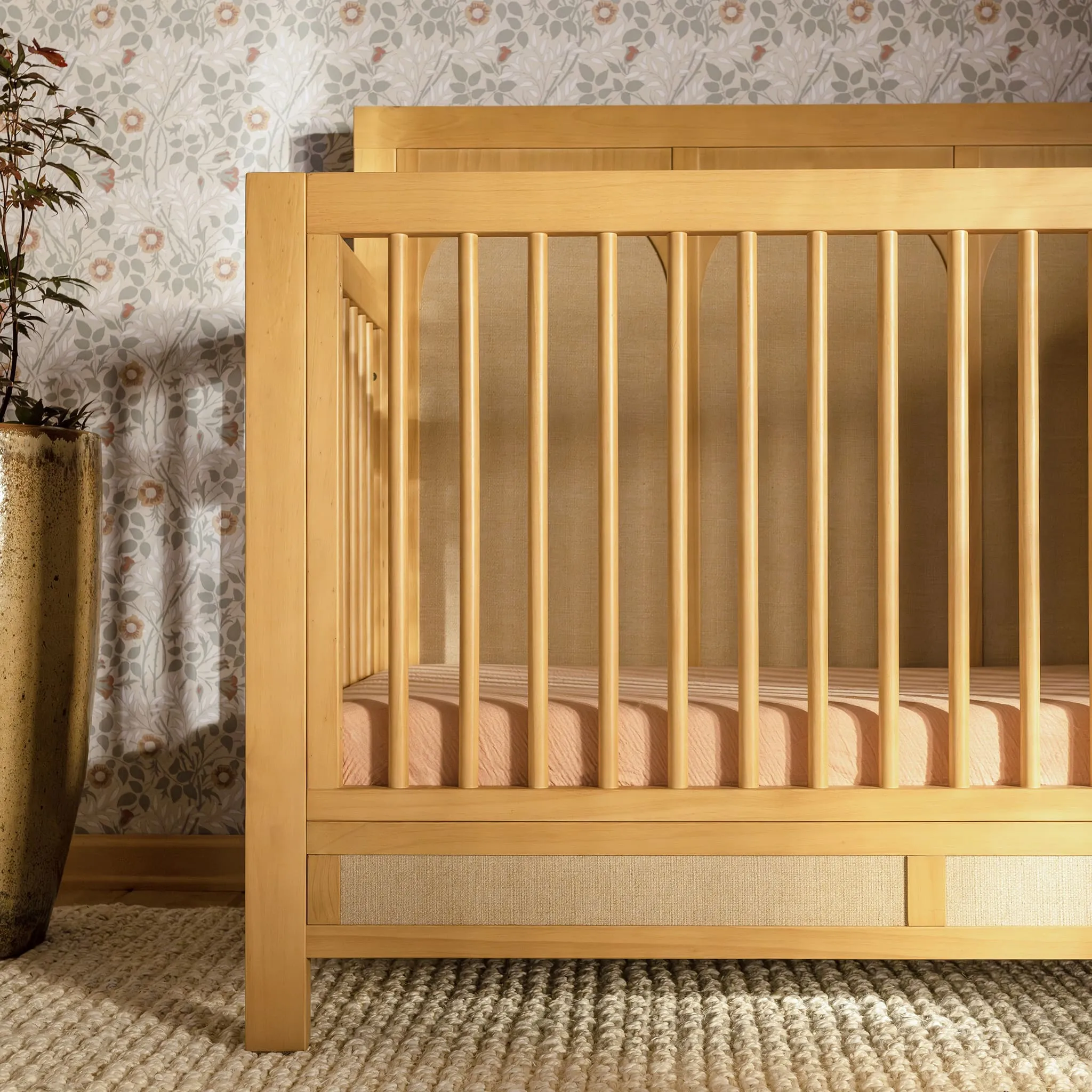 DaVinci Couchette Convertible 4-en-1 Eloise - Miel et Tissu Eco-Weave