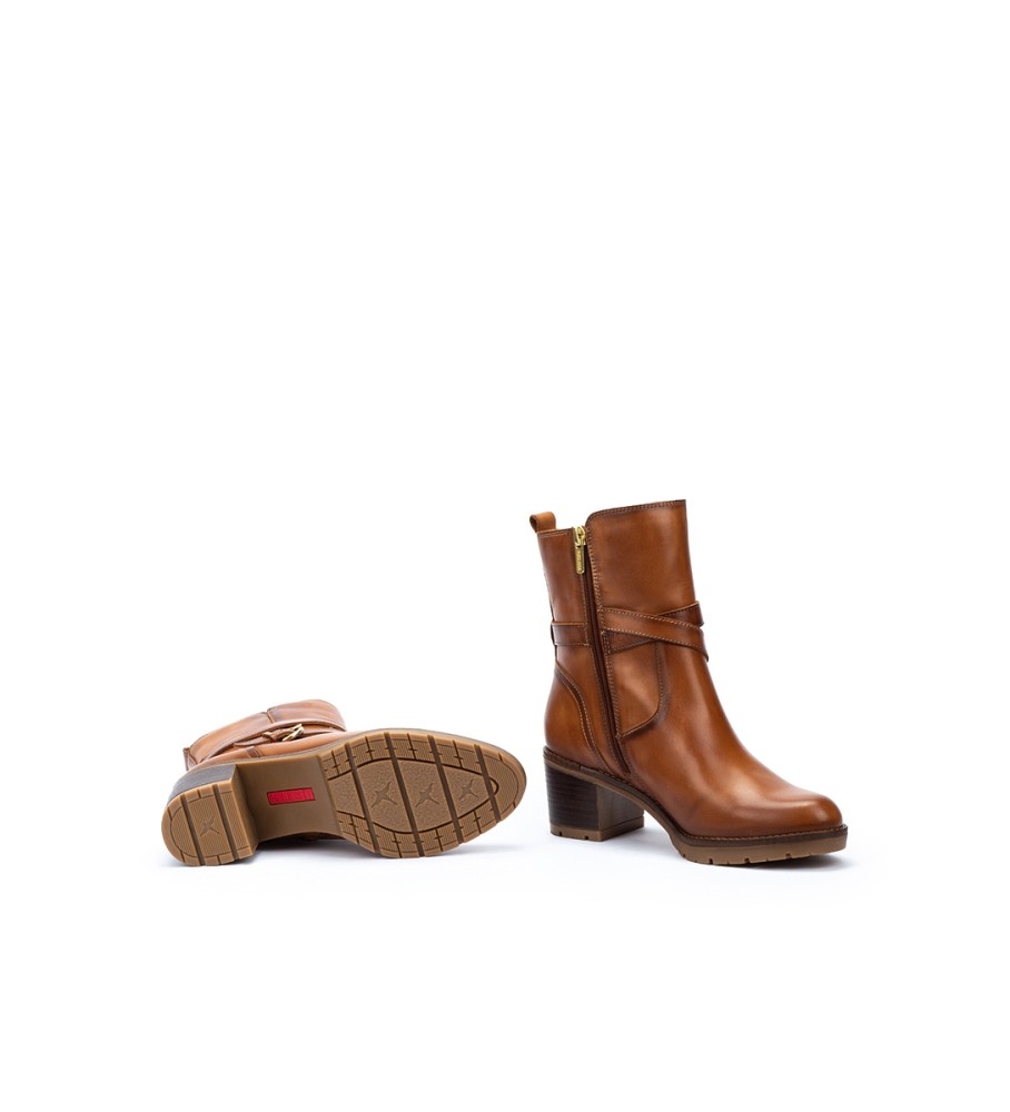Botas de cano curto Pikolinos Llanes em couro marrom - Altura do salto: 6 cm -