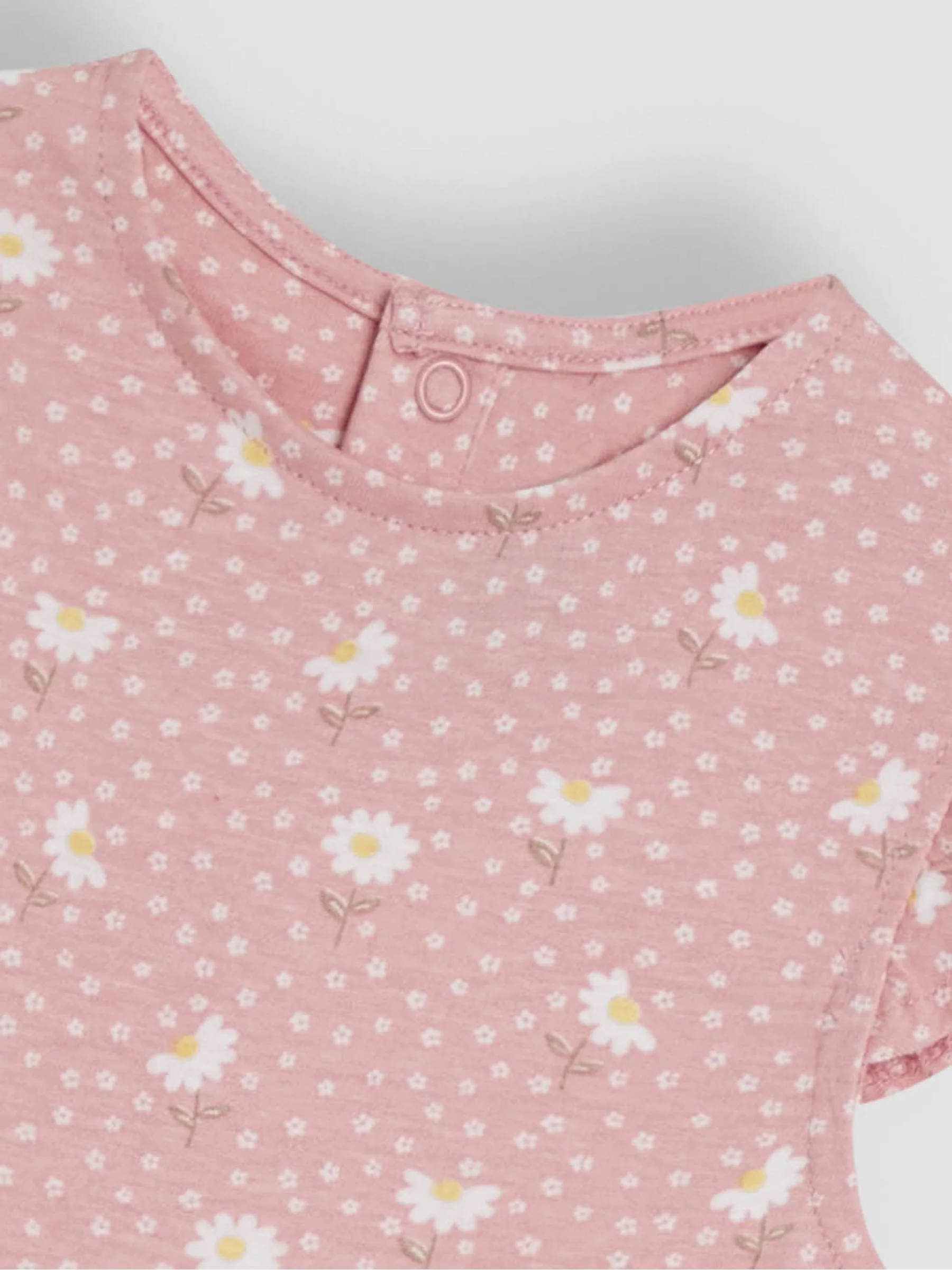 JoJo Maman Bébé Ruffle Shoulder 100% Cotton Playsuit