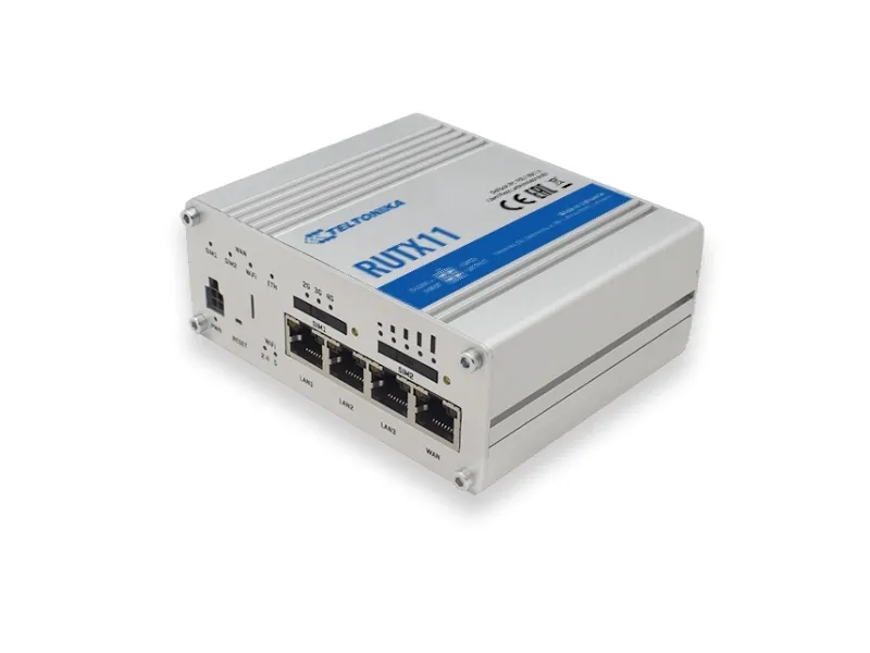 Teltonika RUTX11 - Trådløs router - WWAN 4-port switch - 1GbE - Wi-Fi 5 - DIN monterbar på skinne