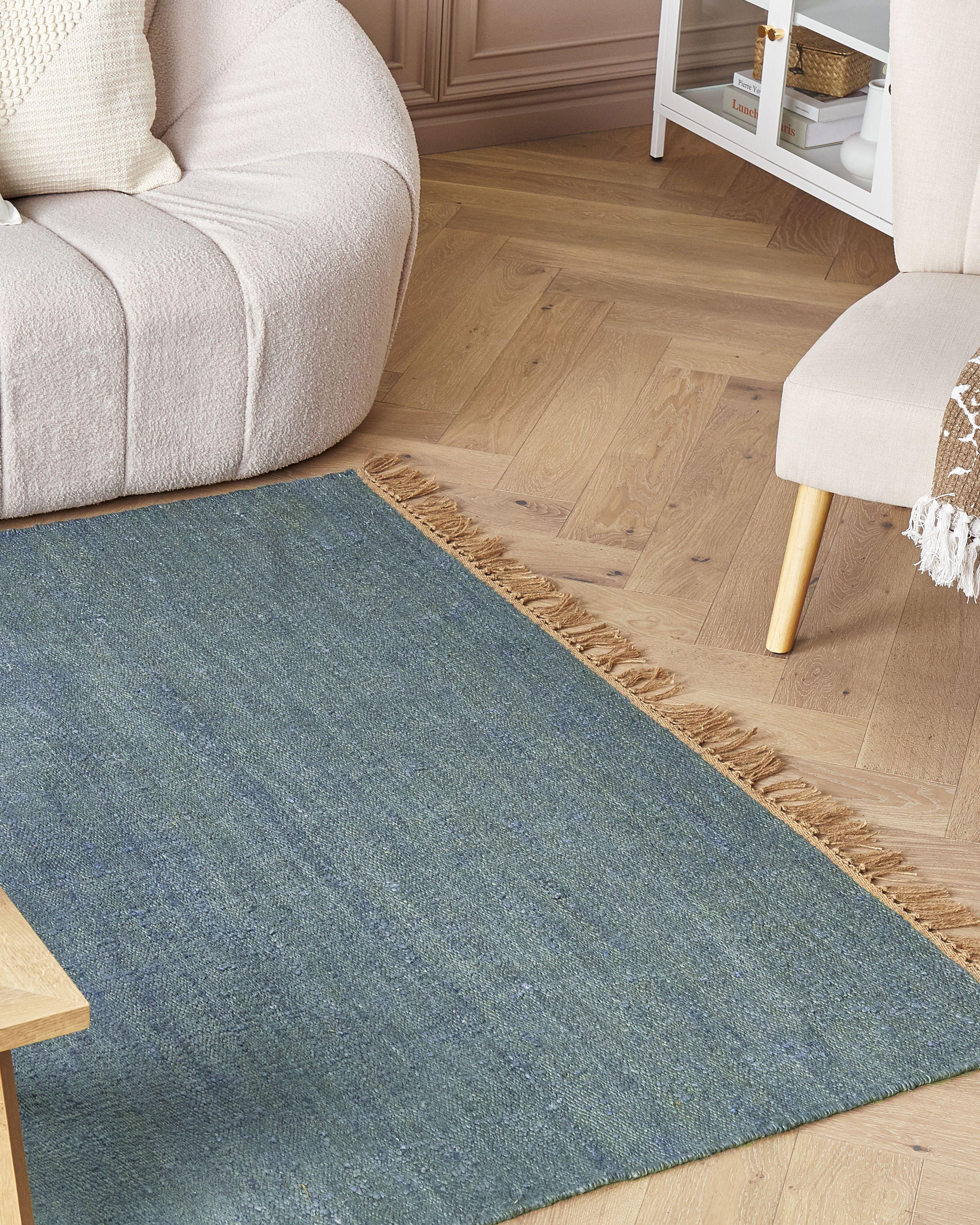 Vloerkleed LUNIA Turquoise 160 x 230 cm Jute