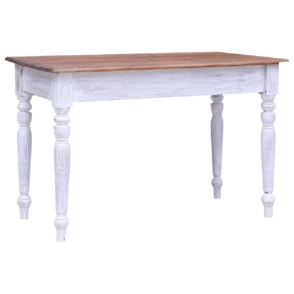 vidaXL Bureau avec tiroirs blanc 117x57x75 cm bois d'acajou massif