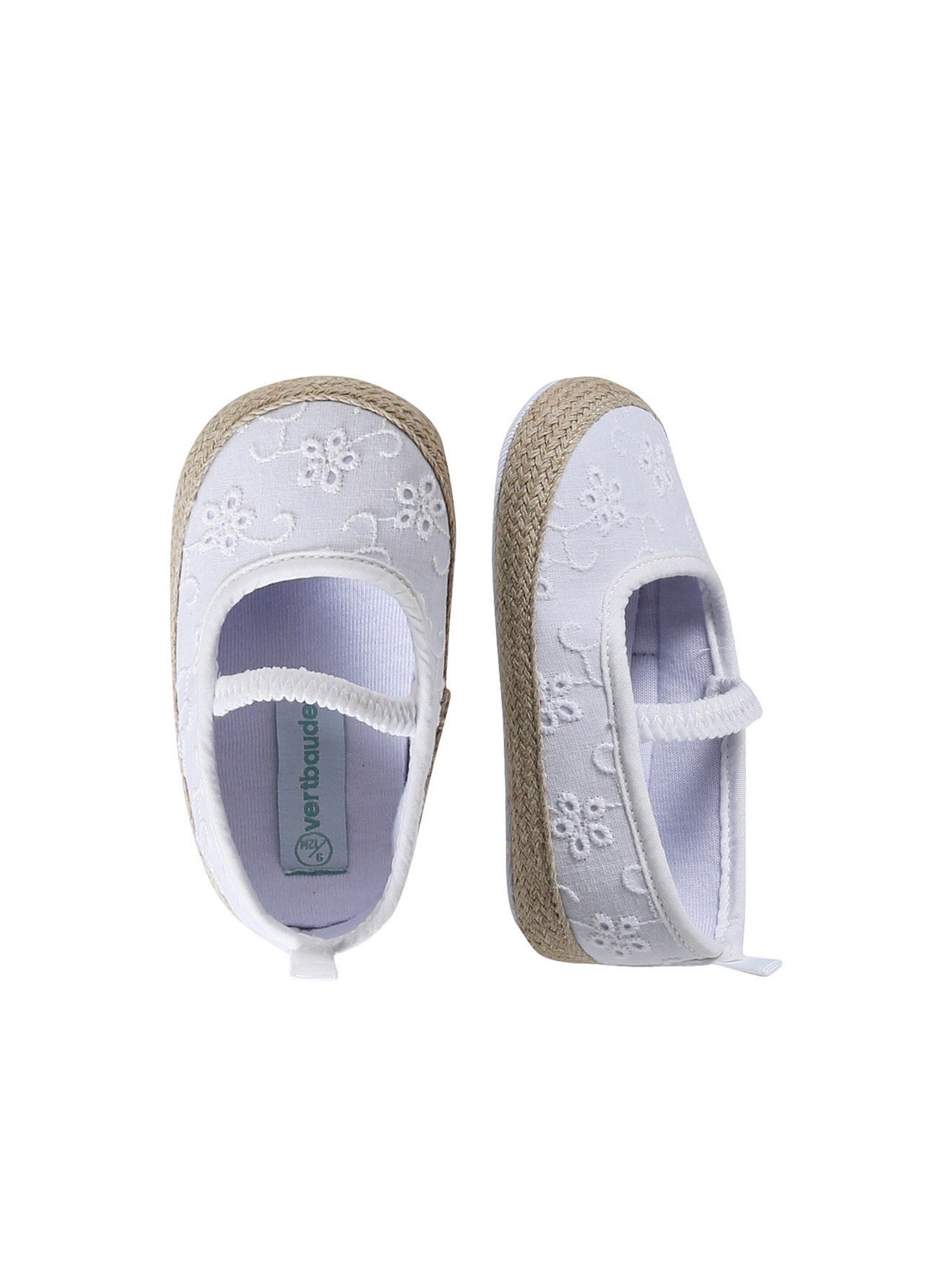 Vertbaudet Baby Schuhe mit Lochmuster & Gummizug weiß