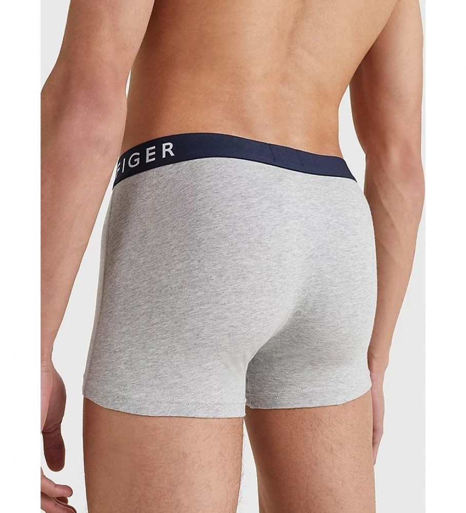 Conjunto de 3 Cuecas Boxer Tommy Hilfiger UM0UM012340SA Branca, Cinza e Preta