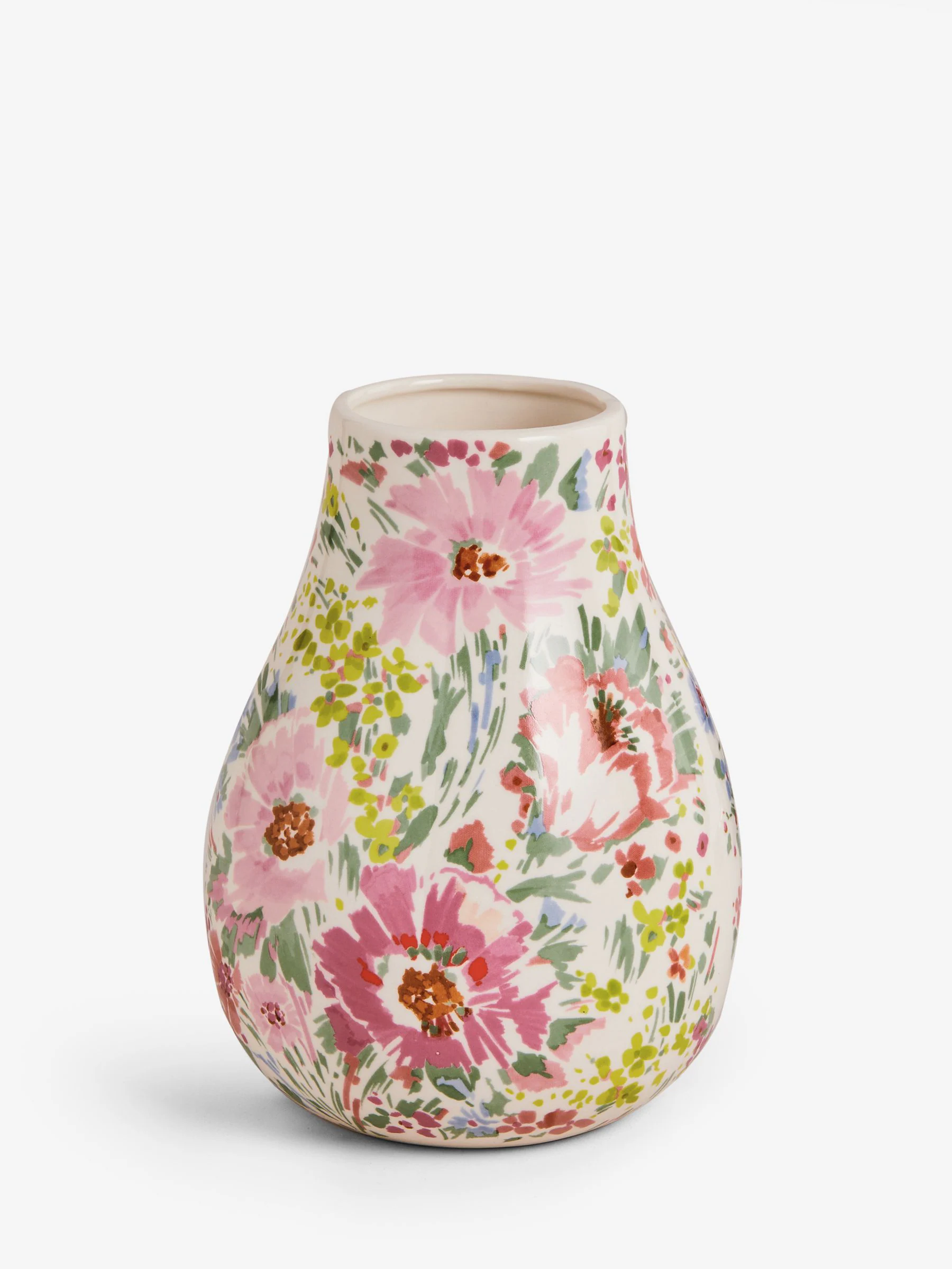 Pretty keramieken bloemenvaas met bloemenprint