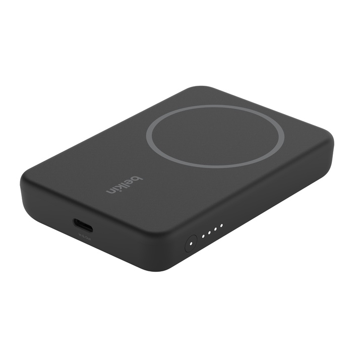 (10W) 5000mAh Boost Charge Magnetische MagSafe Qi Wireless Powerbank USB C Ladegerät   Klappbarer Ständer (BPD004BTBK) - Schwarz