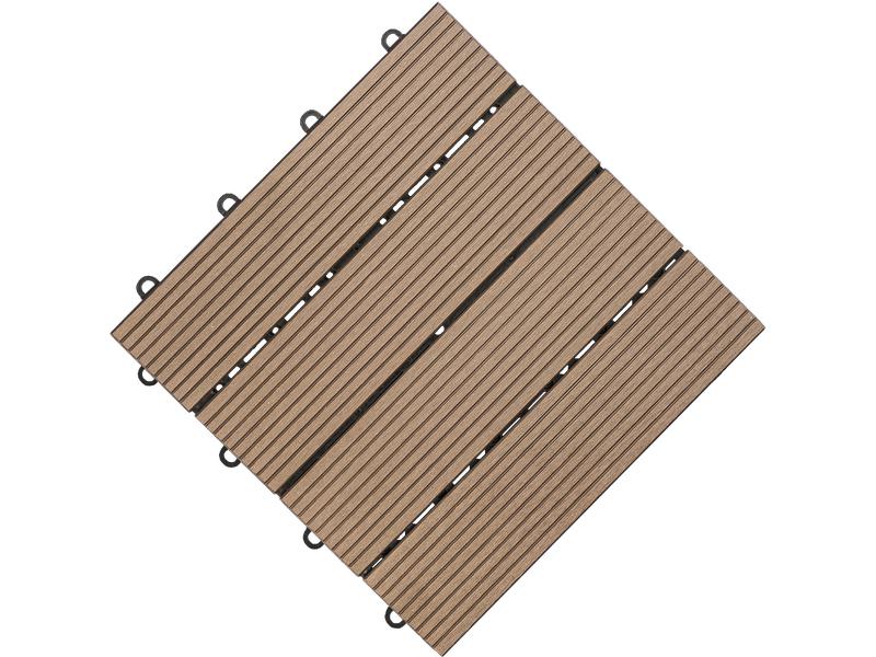 Florco Balkon-& Terrassenplatten WPC braun 30 x 30, 6 Stk. Bodenplatte aus Holz-Kunststoffgemisch