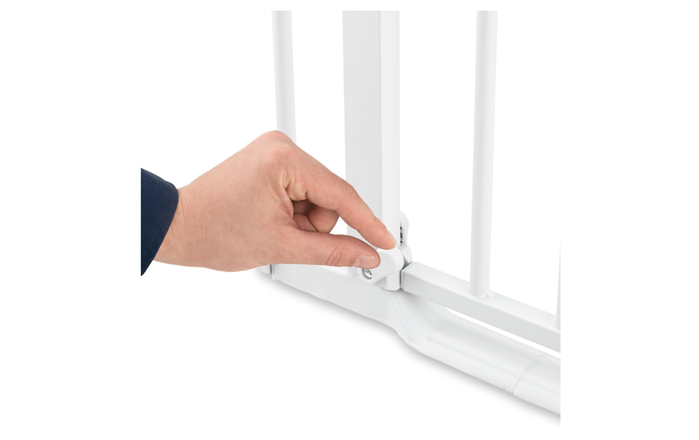 Türschutzgitter Clear Step Autoclose 2 +9 cm WeissBarrierefreies, automatisch schliessendes Tür- und Treppenschutzgitter-Set