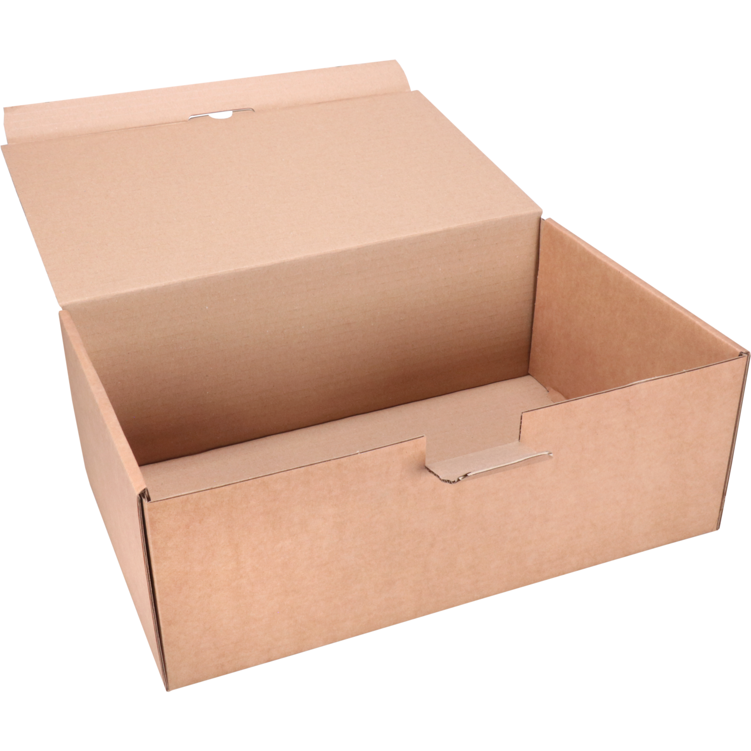 Vouwdoos, golfkarton, 350x220x130mm, met insteekklep, enkele golf, bruin