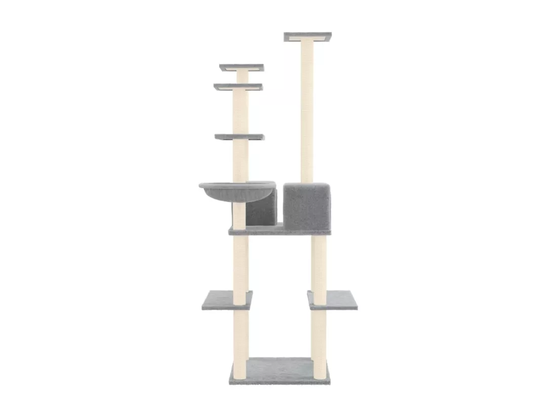Arbre à chat avec griffoirs en sisal Gris clair 167 cm