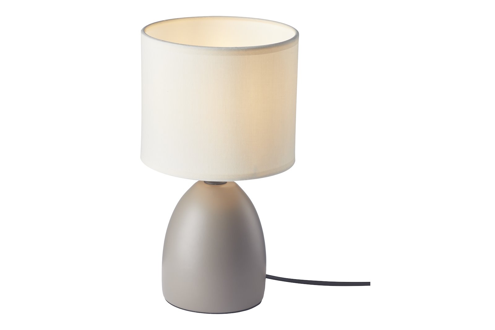 Terra bordlampe Taupe farget med offwhite skjerm E14