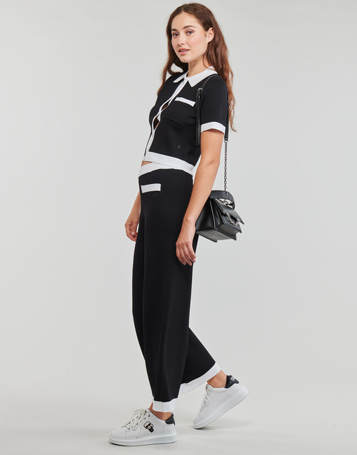 Karl Lagerfeld - CLASSIC KNIT PANTS Negro / Blanco