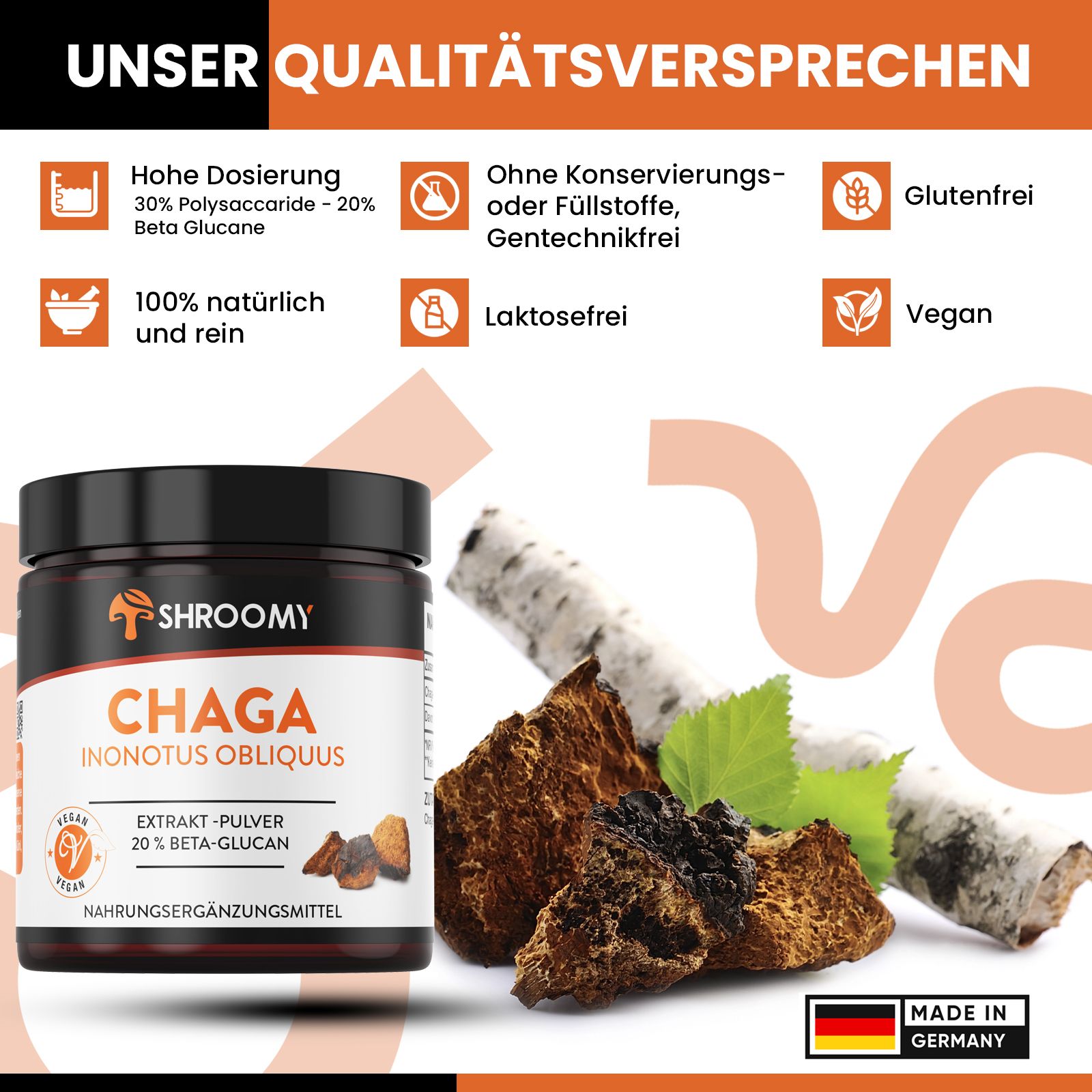 SHROOMY Chaga Extrakt Pulver
