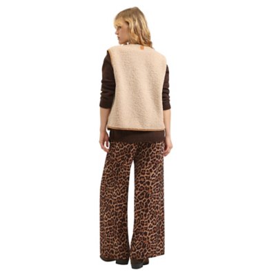 Pantalon femme Palazzo Fluide Print Leopard Cordon PLEASE