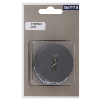 GAMMA sleutel rozet rond zwart (aluminium)