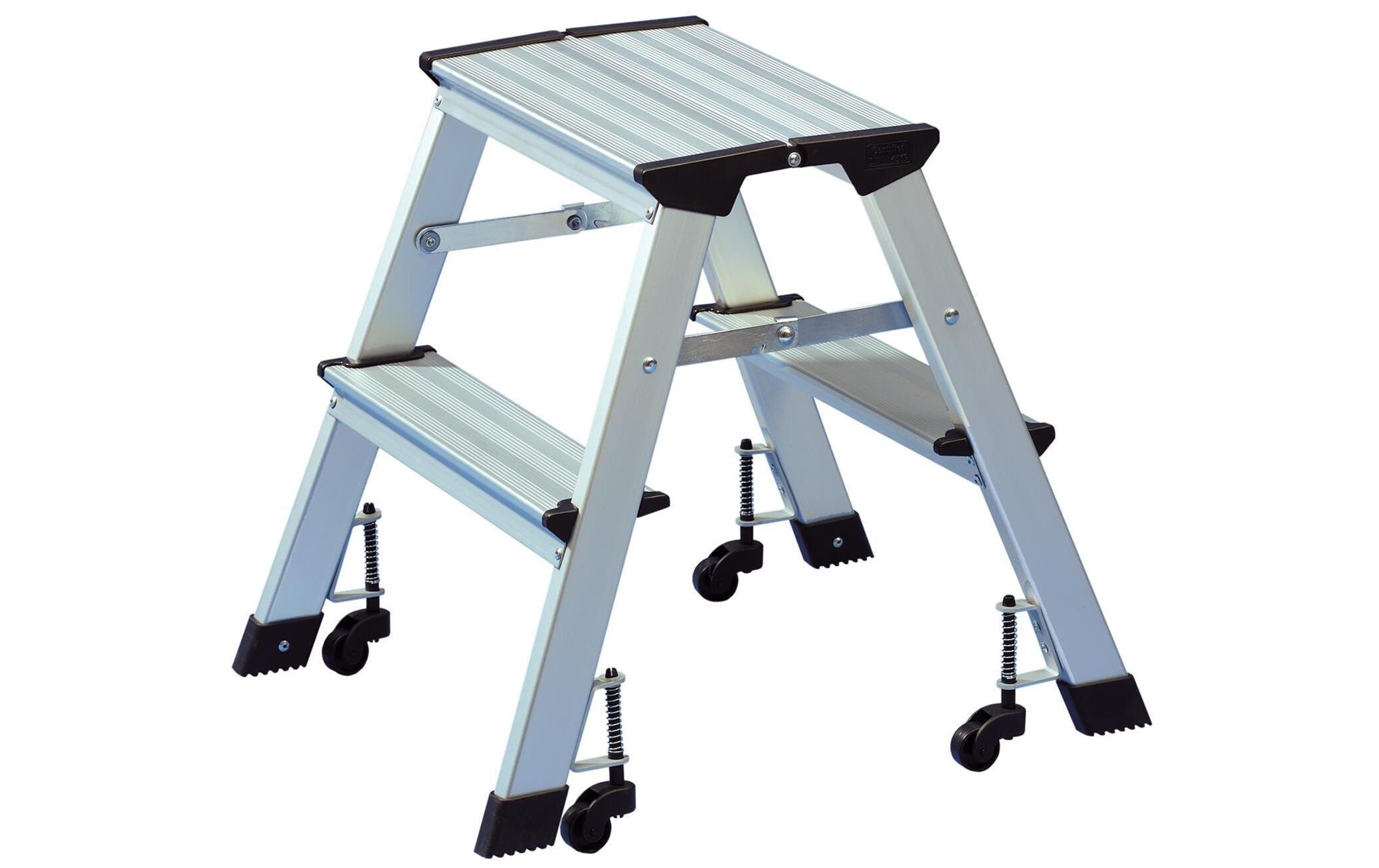 Trittleiter mit Rollen, 2 StufenDie ideale Arbeitshilfe