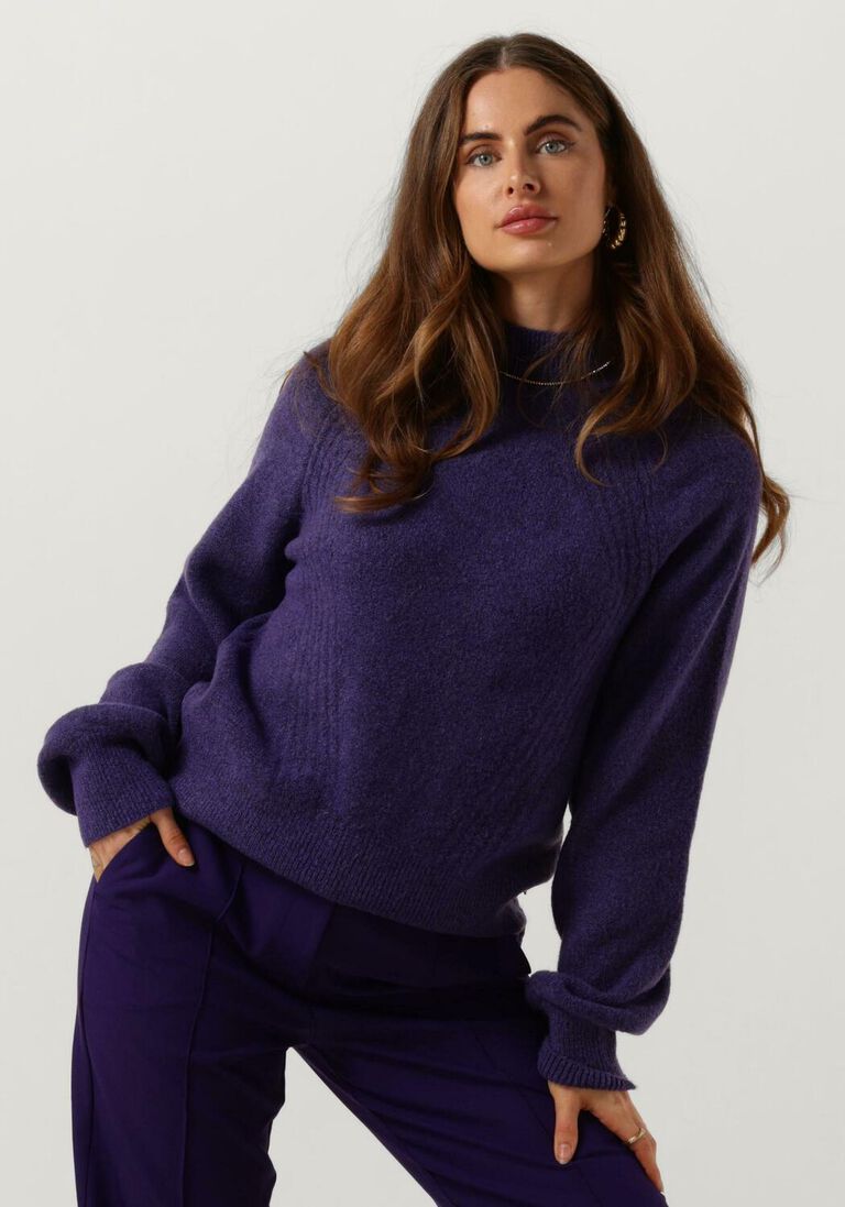 JANSEN AMSTERDAM paarse jansen amsterdam trui k190 knit turtle neck raglan long sleeves