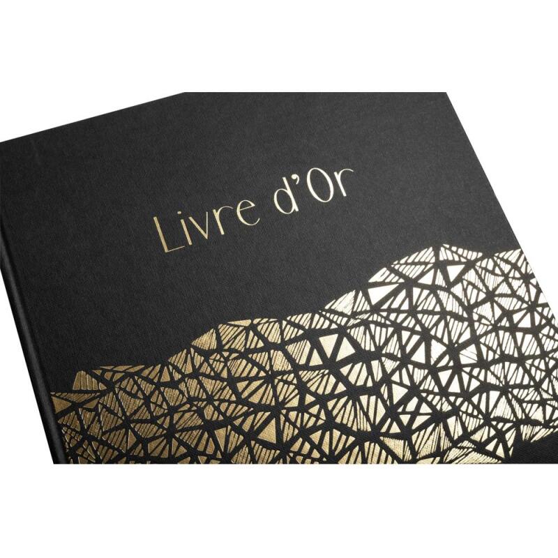 Livre d'or 100 pages tranche or Aramy - noir
