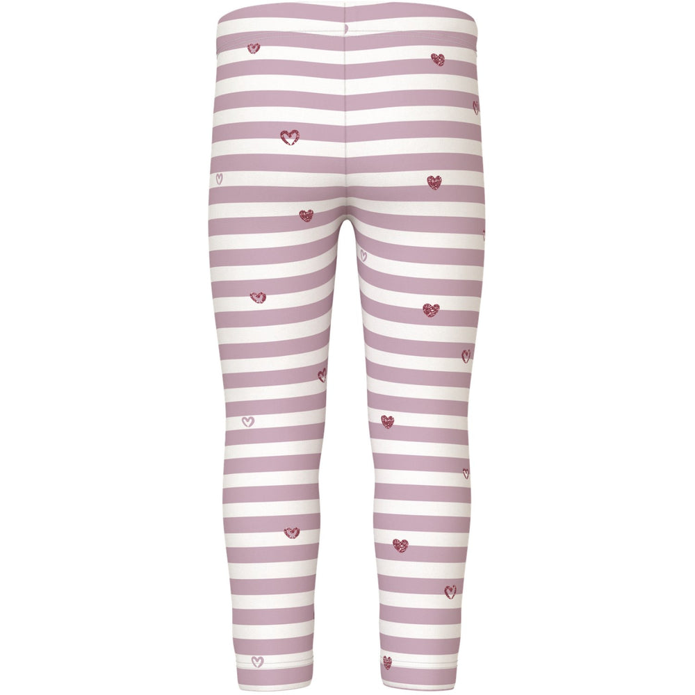 Køb Name It Cloud Dancer Heart Stripe Nmfdavina Aop Swe Leggings Bru