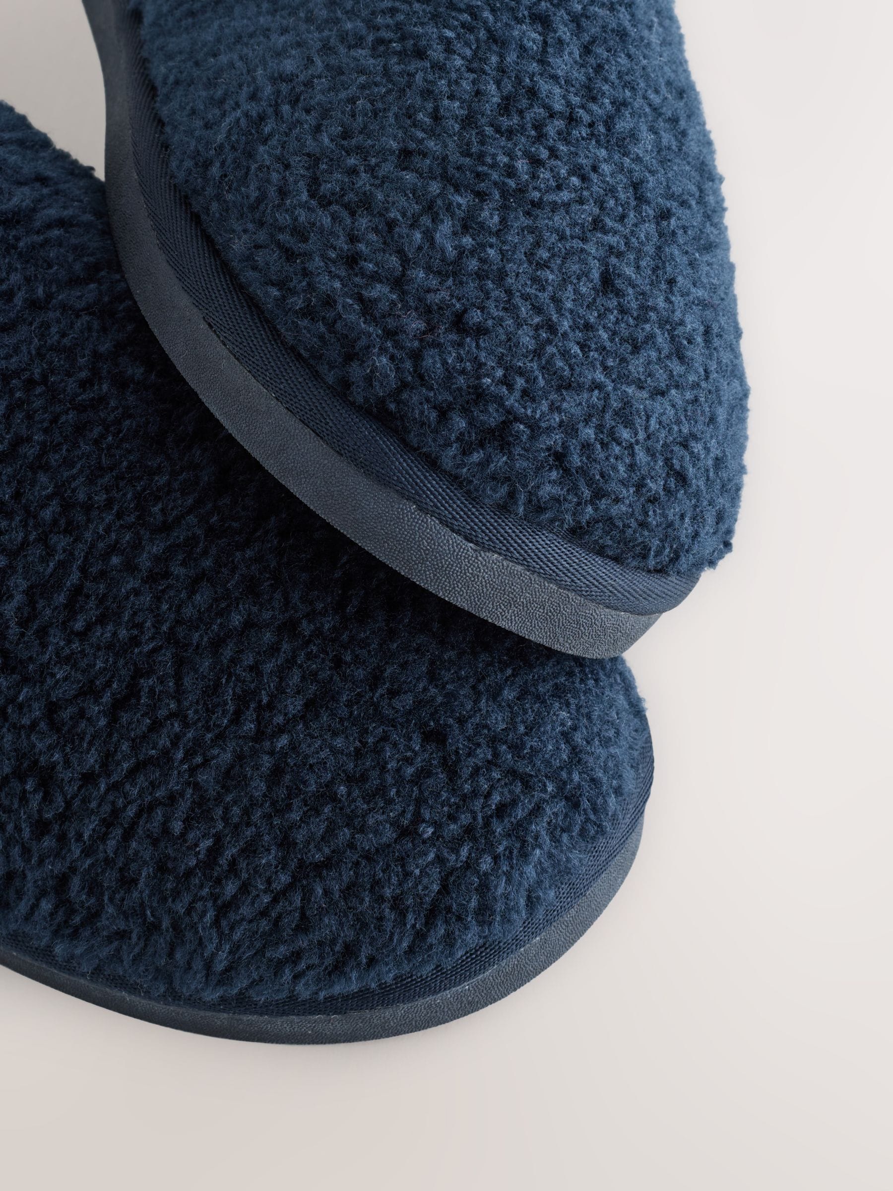 Marineblauw - Instappantoffels met borgvoering