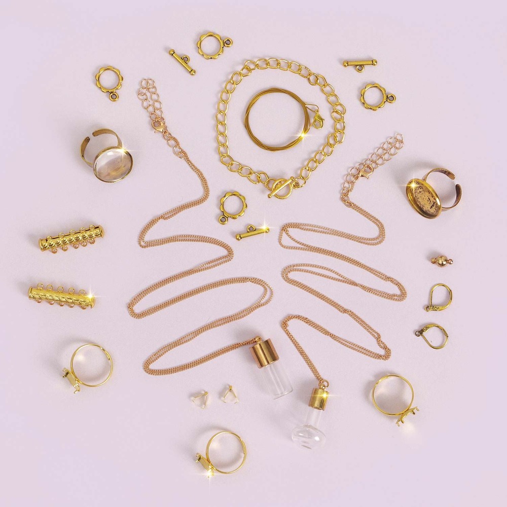 Coffret d'accessoires pour bijoux dorés