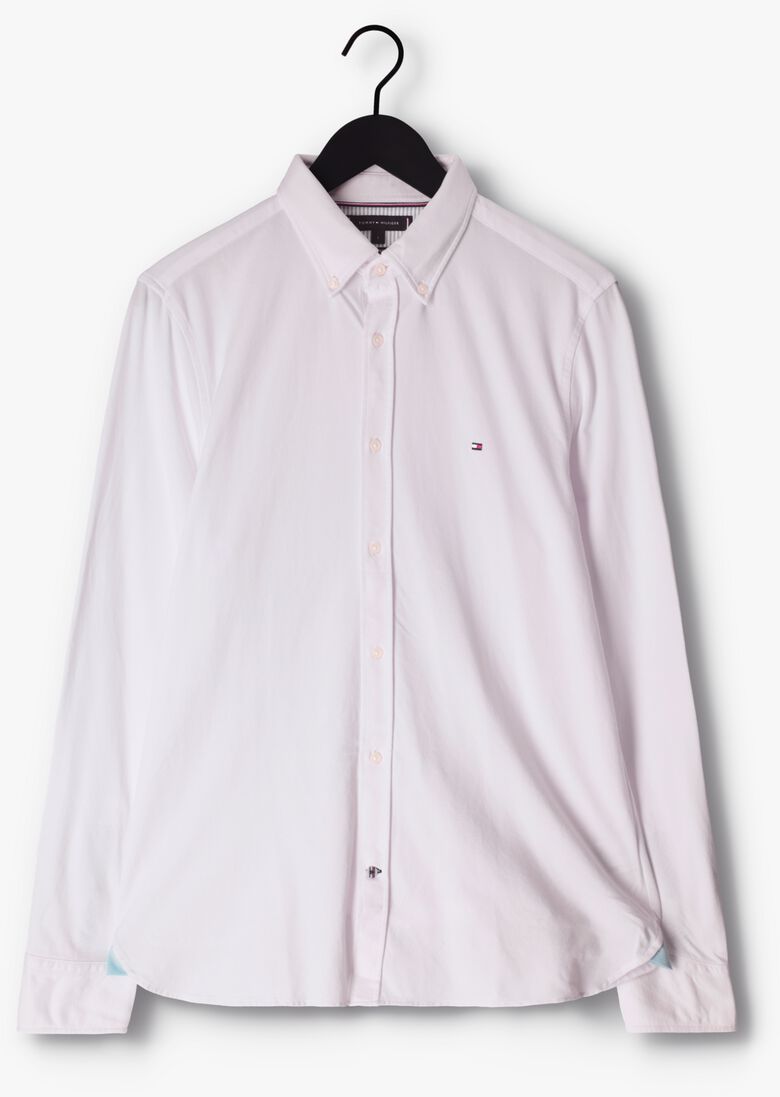 TOMMY HILFIGER witte tommy hilfiger klassiek overhemd 1985 knit solid sf shirt