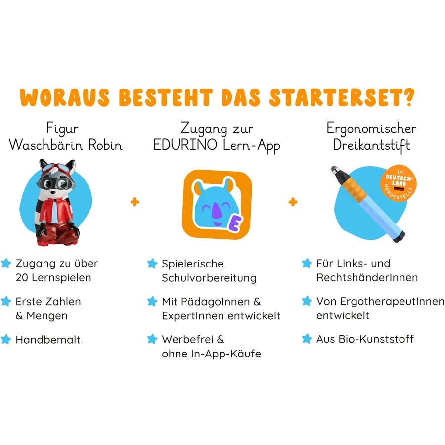 Edurino Lernspielzeug Lernfigur Edurino Starterset Robin - Zahlen & Mengen Mehrfarbig